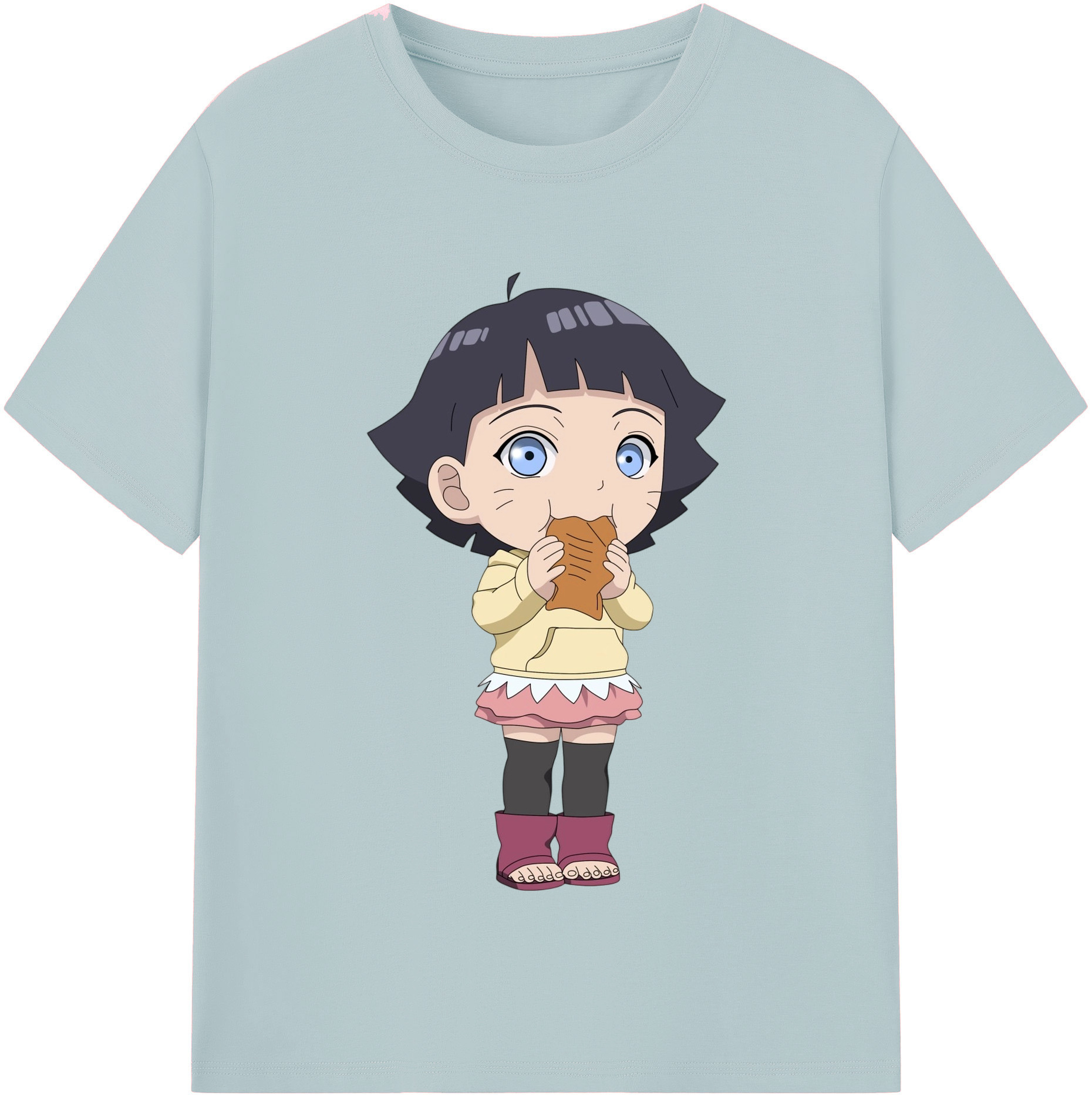 （画像用） NARUTO -ナルト- うずまき ヒマワリ Uzumaki Himawari 綿100％半袖Tシャツ（フロントプリント）